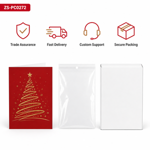 Carte de Noël 3D Pop-up ZS-PC0272 au design original, avec enveloppe rouge, découpe laser 4 couleurs, finition brillante, artisanat en papier, Joyeux Noël - Product Image 6