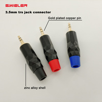 Connecteur en forme de diamant plaqué or en cuivre de 1/8 pouce, prise jack stéréo 3,5 mm TRS, prise audio auxiliaire pour haut-parleur de mixeur XLR, prise jack mâle 3,5 mm