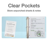 Trois classeurs à anneaux en PVC A1 A2 A3 A4 A5 pour l'école personnalisée Organisateur de reliures à anneaux en PVC 1.5 pouces Anneaux en D à ouverture facile à une touche Couverture de classeur à vue latérale
