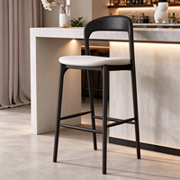 Chaise de bar moderne en bois de luxe léger, rembourrée et stable, mobilier de bar en bois – Offre spéciale