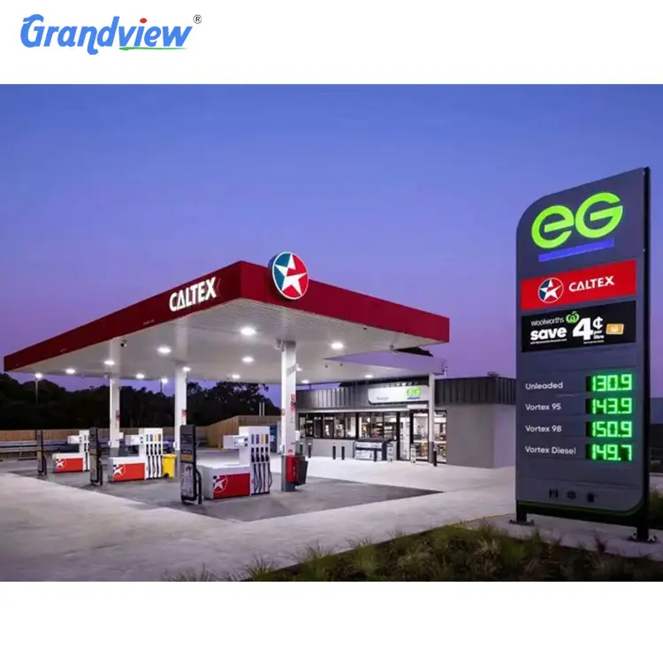 China stainless steel gas filling station canopy signage for sales