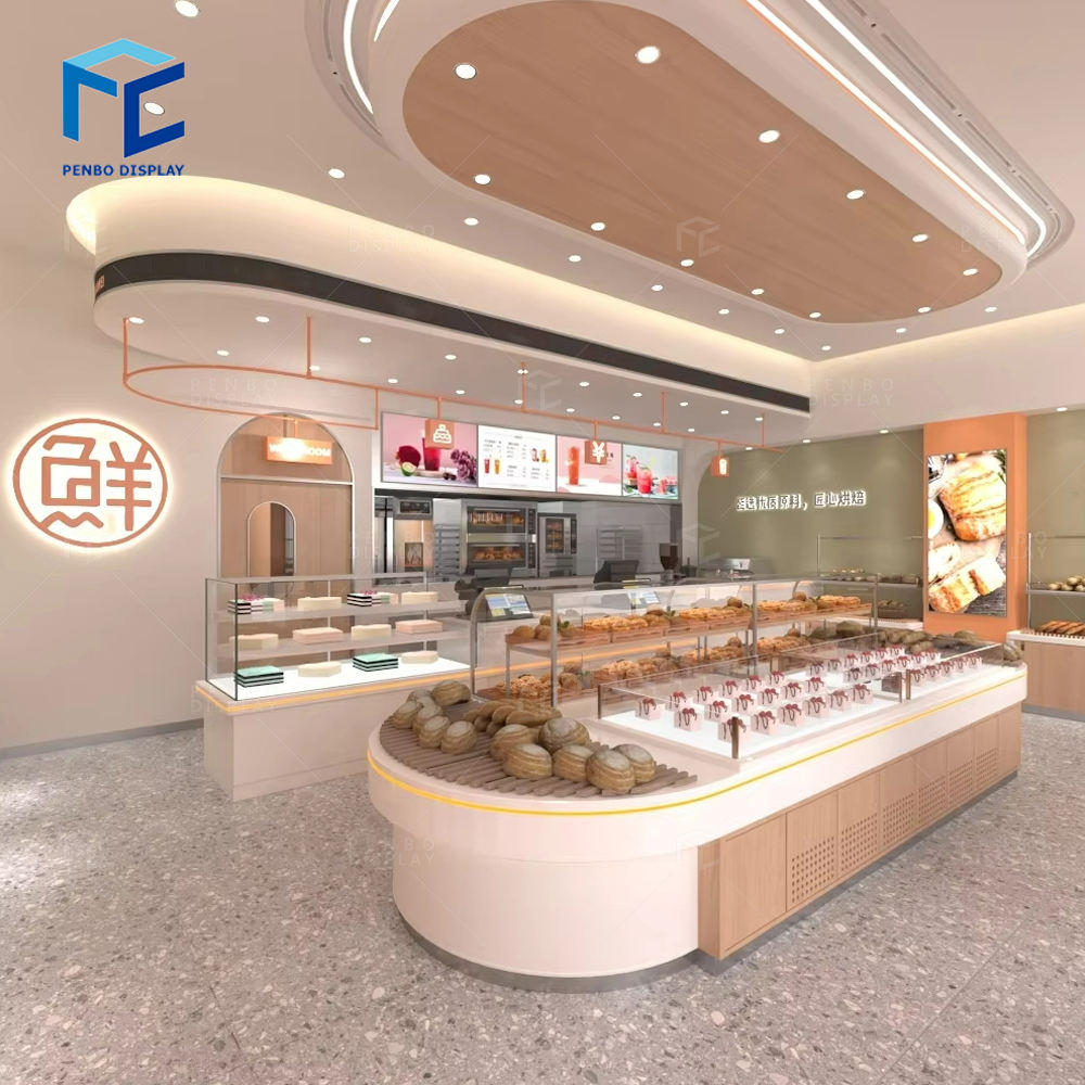 Commercial Bakery Business Display Case Interior Design Store Display Table  Furniture for Bakery Counter Top Bakery Display
