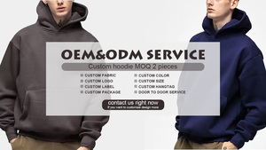 100% Cotton <b>Plain</b> Blank Hoodie Mens Heavyweight Hoodie Oversized <b>Sweatshirt</b> Men Cropped Streetwear Hoodie - Product Image 6