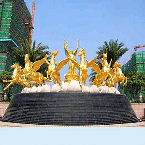 Escultura de Bronce de Caballo con Grupo de Carro de Apolo, Diosa Griega Antigua, Estilo Europeo, Grande, para Exteriores, Personalizada - Product Image 1