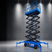 Carretilla elevadora de tijera portátil hidráulica de plataforma plana, modelo SJY Simrek para manipulación a bordo