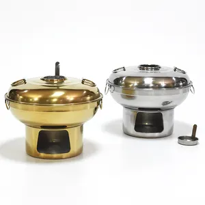 Thai Style 20/22cm Shua Shua Hot Single / Double Person Stainless Steel Alcohol Warmer Hot Pot