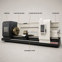 Tour CNC métallique de grande taille CK61125 pour le tournage d'arbres lourds, de rouleaux, de disques et de cylindres dans une usine sidérurgique