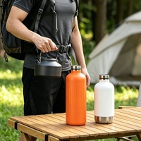Bouteille d'eau en acier inoxydable 304 de qualité alimentaire, écologique, isotherme, avec poignée, pour la randonnée en montagne