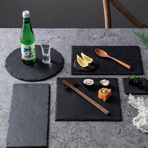 Assiette de service <span class=keywords><strong>rectangulaire</strong></span> personnalisée en <span class=keywords><strong>ardoise</strong></span> noire naturelle, <span class=keywords><strong>plateau</strong></span> à fromage, <span class=keywords><strong>plateau</strong></span> à pain - Product Image 1