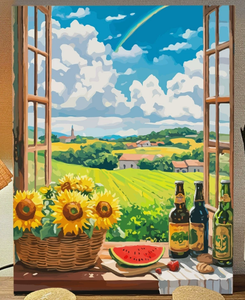 Pintura al Óleo de Girasol de Estilo Moderno, Kits de Pintura por Números sobre Lienzo, Decoración del Hogar, Arte Mural con Motivo Floral - Product Image 2