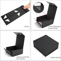 Boîte Cadeau Pliable Éco-Responsable en Carton Noir, avec Fermeture Magnétique et Logo Personnalisé, Idéale pour Chaussures
