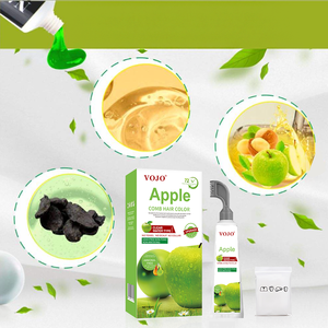 VOJO Crème colorante capillaire à la pomme biologique en gros, 80 ml, <span class=keywords><strong>sans</strong></span> ammoniaque, couleur longue durée, couvre les <span class=keywords><strong>cheveux</strong></span> <span class=keywords><strong>blancs</strong></span> pour application à domicile - Product Image 4