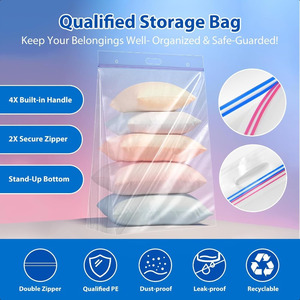 Bolsas de almacenamiento Ziplock de alta calidad y alta resistencia, 4 mil de grosor, de plástico <span class=keywords><strong>transparente</strong></span> asa de transporte, cremallera grande resellable para zapatos, ropa - Product Image 6