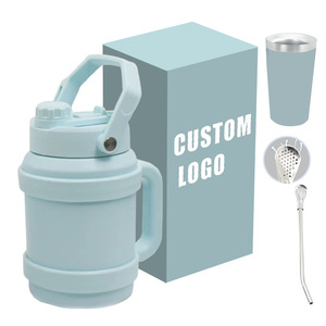 Nouvelle bouilloire isotherme portable en acier inoxydable grande capacité pour voiture et extérieur avec poignée, paille et cuillère, seau isotherme - Product Image 1