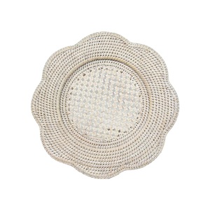 Assiettes jaunes pour mariage, style vintage, en rotin, écologiques, tissées à la main, porte-assiettes et plats de cuisine - Product Image 2
