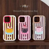 Nouvelle arrivée, coque de téléphone à motif de gâteau coloré pour iPhone 18, 17, 16, 15 Pro Max en stock pour 15 Pro Max, livraison gratuite