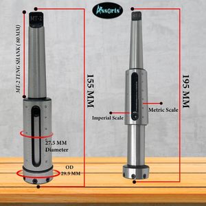 Assortiment de porte-écrous et porte-roueaux de taraudage et d'alésage à queue MT2 avec mandrin de perçage, pour usinage de précision, en acier trempé, à maintien sécurisé - Product Image 5