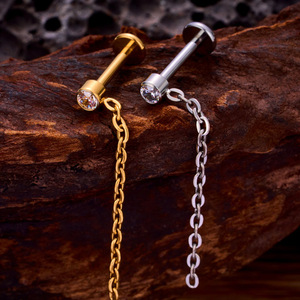 <b>Titanium</b> Ear Bone Stud Plant Shape Prong Setting Unisex Fashion Piercing Jewelry - Product Image 3