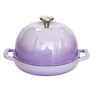 Marmite hollandaise en fonte émaillée violet pastel, robuste, pour la cuisson domestique et commerciale - Product Image 1