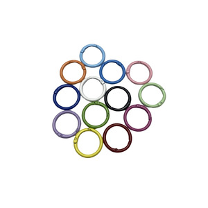Colorful Zinc Alloy Metal Key <b>Rings</b> Round Spring <b>Clip</b> Carabiner Keychain Fashion Lightweight Diy Accessories For Keys And Bags - Product Image 5