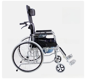 Silla de dormir plegable más barata, silla de ruedas reclinable de lujo con inodoro para personas mayores - Product Image 3