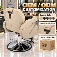 Fauteuil de Barbier Hydraulique Robuste XFMC pour Hommes, en Cuir PU Personnalisé, Mobilier de Salon Moderne, Chaise de Salon à Rotation 360° et Relevable