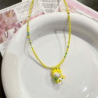 Collier en diamant chaton de dessin animé mignon pour femme, chaîne de clavicule d'été, design de niche, style cool et doux pour fille coquine, accessoires polyvalents