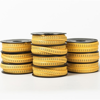 Marqueur de câble en PVC de 0 à 9, jaune, EC-0/1/2/3/J, résistant à la chaleur, enroulement en spirale, identificateur de câble flexible, accessoires de câblage