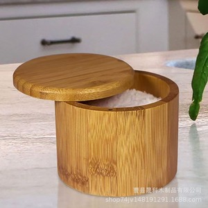 Wooden Spice <b>Jar</b> With Lid Airtight <b>Kitchen</b> <b>Storage</b> Container <b>For</b> Salt Seasoning Shandong Made - Product Image 1