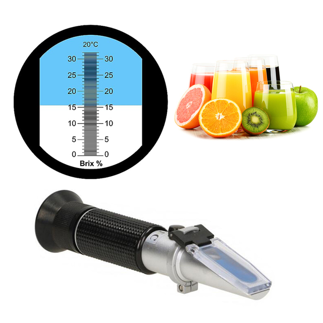 32% Brix ATC Handheld Refractometer Sugar Tester Aluminium Plastic Styles 0-32% Details