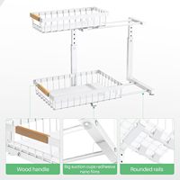 Étagère de rangement en métal en forme de L réglable sous l'évier avec tiroirs coulissants pour cuisine et salle de bain, idéale pour les espaces étroits