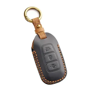 Étui en cuir pour clé de voiture, porte-clés, coque pour Hyundai Fista I30 I35 I40 Kona Elantra Solaris Grandeur Accent Santa Fe - Product Image 6