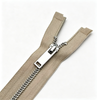 Fermeture éclair en métal allié argentée à glissière à verrouillage automatique, standard OEKO-TEX 100 3 #   5 #   8 #   Fermeture éclair personnalisée pour vêtements, sacs, chaussures