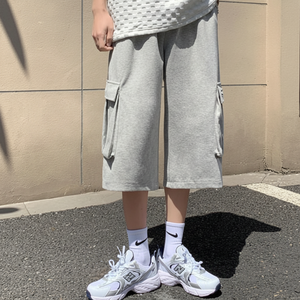 Pantaloni larghi larghi lunghi 7/8 estivi Bermuda per uomini comodi ed eleganti - Product Image 1