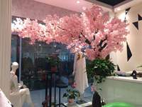 Arbres artificiels de fleurs de cerisier et de pêcher à toucher réel, grands modèles pour décoration intérieure et centres de table de mariage, résistants aux UV et ignifuges, 5-10