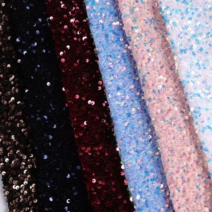Renkli yeni moda parti elbise pullu kumaş Encaje bordado brillante yumuşak kadife pullu kumaşlar - Product Image 3
