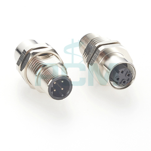 M12 D mã profinet feedthrough kết nối 4 pin nam để nữ bảng điều khiển đi qua Ethernet <span class=keywords><strong>Adapter</strong></span> - Product Image 5