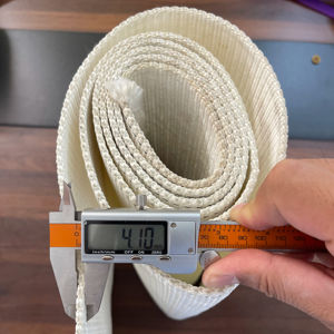 Sangle de levage en polyester blanc de 300 mm, facteur de sécurité 6:1, sangle de levage robuste, haute résistance à la traction pour la manutention des marchandises - Product Image 1
