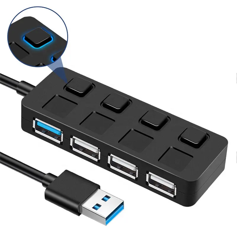 อะแดปเตอร์ USB 3.0 ความเร็วสูง 4 พอร์ตชนิด C สําหรับเครื่องแยกแล็ปท็อป PC Mac