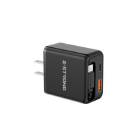 Chargeur de voyage multi-ports USB-C rétractable 35W GaN Type-C PD QC3.0 à charge rapide, prise EU, pour MacBook, téléphone portable