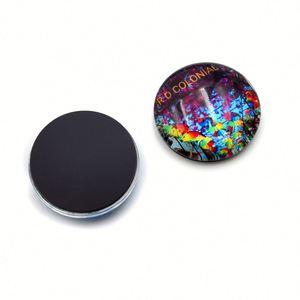 Custom 3D Round Glass Cabochon Personalizable Travel Pictures of Dominica <b>Fridge</b> Crystal Magnet - Product Image 1