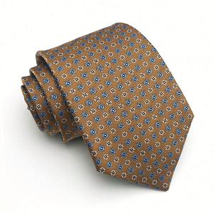 Men's Formal Khaki Champagne Brown Striped <b>Tie</b> 8CM Wide <b>Polyester</b> Business Collar Shirt Professional Dress Neck <b>Tie</b> - Product Image 4
