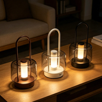 Lanterne LED portable nordique à commande tactile, lampe de table rechargeable sans fil, lumière d'ambiance pour la maison et la décoration extérieure