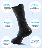 Chaussettes de sport de basketball personnalisées par le fabricant, logo de designer, anti-odeur, hommes, noir, sport, Coolmax Elite, compression, chaussettes de course