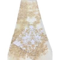 Tissu en dentelle filetée orné de perles florales et de cristaux, respirant, résistant à l'abrasion, poids moyen, pour mariage africain de luxe