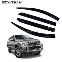 Deflectores de ventana de coche acrílicos duraderos, viseras de ventana, viseras de lluvia, protector de lluvia para Triton 2015-2022, camioneta especializada de cuatro puertas