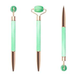Stylos à bille personnalisés en gros avec logo imprimé, stylo de massage facial de luxe en jade, stylos mignons et amusants à faire soi-même - Product Image 2