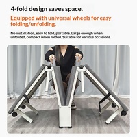 Lit pliant en métal à quatre sections avec cadre en acier, lit de sieste portable pour la maison et le bureau, design moderne
