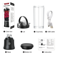 Fruitpersmachines Compacte 500ml 4000mAh Draagbare Blenders 6 roestvrijstalen messen Sinaasappelpersen CE LVD FCC FDA Thuiskantoor