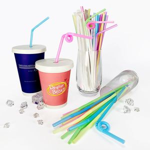 Pailles en papier individuelles biodégradables transparentes en plastique épais de 6 mm et 12 mm pour bubble tea, vente en gros - Product Image 1